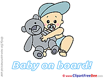 Teddy Bear Baby on board free Images download