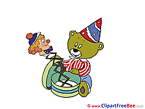 Bear Toy Pics Birthday Illustration