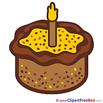 Candle in Cake Clipart Birthday Illustrations