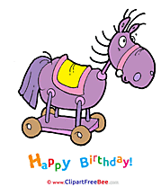 Horse Toy Birthday download Greeting Cards