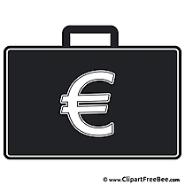 Briefcase Euro Clipart free Illustrations