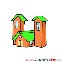 House Towers Clipart free Illustrations