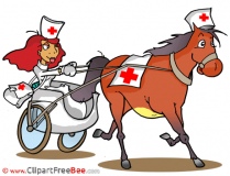 Ambulance Girl Horse download printable Illustrations