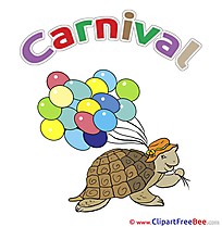 Balloons Turtle Pics Carnival Illustration