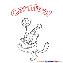 Coloring Cat Fish Carnival download Illustration