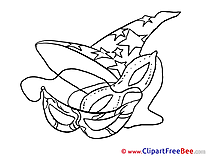 Mask Coloring Clipart Carnival Illustrations