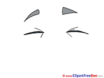 Closed Eyes Cliparts printable for free