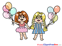 Balloons Girls Clipart free Illustrations