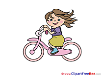 Bicycle Girl Clipart free Image download