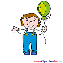 Child Boy Balloon printable Images for download
