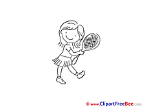 Tennis Player Girl Cliparts printable for free