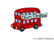 Bus Merry Christmas Illustrations for free