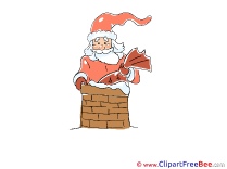 Chimney Santa Claus Christmas Clip Art for free
