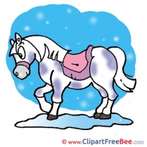 Horse Snow Christmas Illustrations for free