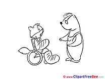 Cat Wheelchair Clipart Get Well Soon Illustrations