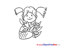 Flowers Girl Get Well Soon download Illustration