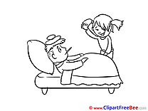 Friends Girl Boy printable Illustrations Get Well Soon