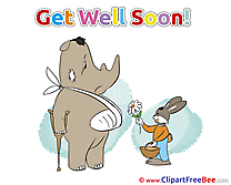 Rabbit Flower Rhino Cliparts Get Well Soon for free