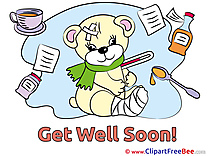 Thermometer Bear Gypsum Get Well Soon download Illustration