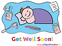 Thermometer Boy Pills printable Get Well Soon Images