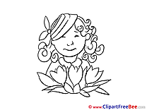 Woman Bouquet Clip Art download Get Well Soon