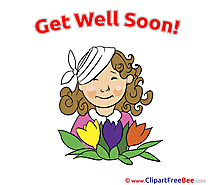 Woman Flowers printable Get Well Soon Images