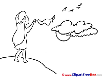 Clouds Sky Woman Pics Goodbye free Cliparts