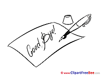 Letter Pen Cliparts Goodbye for free