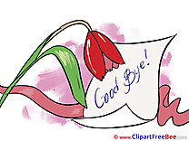 Tulip Letter Goodbye Clip Art for free