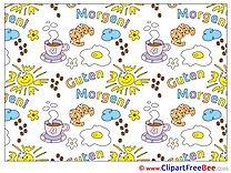 Good Morning Sun Croissants Coffee Clip Art download Hello