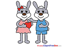 Hares in Love Clip Art for free