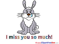 Hare I miss You Clip Art for free
