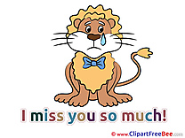 Lion Cliparts I miss You for free