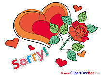 Heart Rose Pics Sorry Illustration