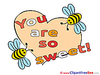 Bees Heart printable You are sweet Images