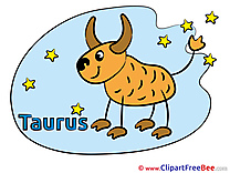 Taurus printable Illustrations Zodiac
