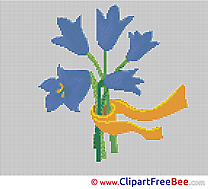 Bouquet Flowers  printable Cross Stitches for free