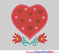 Heart printable Flowers Cross Stitches free