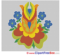 Image Flowers printable Cross Stitches free