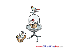 Bullfinch Cakes download printable Illustrations