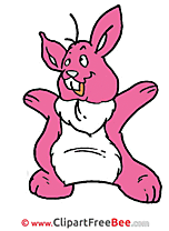 Pink Hare Clipart Easter Illustrations