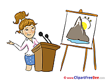 Speaker Woman Finance Illustrations for free