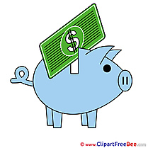 Blue Piggy Bank Money Clip Art for free