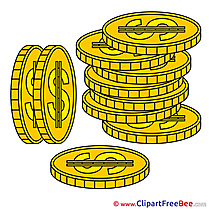 Coins printable Illustrations Money