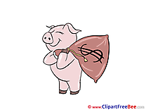 Pig with Bag printable Money Images
