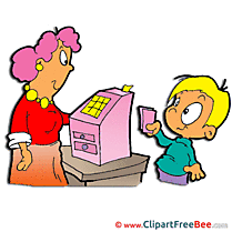 Cashier Woman Clipart free Illustrations