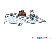 Plane Office Manager Clipart free Illustrations