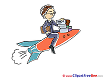Rocket Man Books Office Clipart free Illustrations