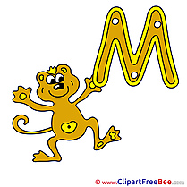 M Monkey Pics Alphabet free Cliparts