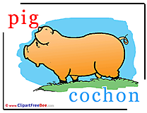 Pig Cochon Alphabet Clip Art for free